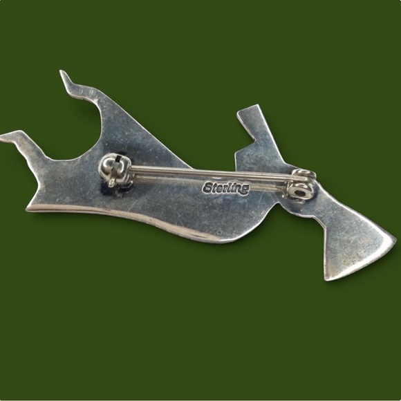 Vintage KOKOPELLI Navajo Silver Brooch - Signed Sterling, Southwest Jewelry - Picture 7 of 12